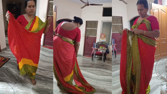 New Tamil Mom Dress Change Infront By son Secretly Recorded it Video