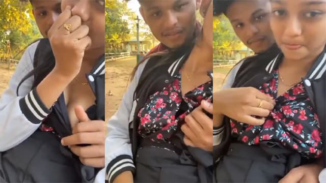 Horny Sweet School – Outdoor Boobs Play BF MMS