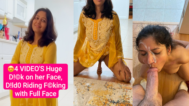 Horny Desi Bhabhi – Huge Dick Face Dildo Creampie