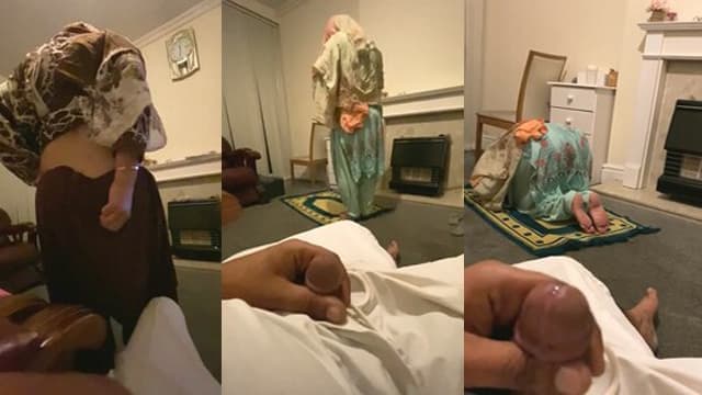 Muslim Hot Wife Doing Namaz While Husband Jerking Online