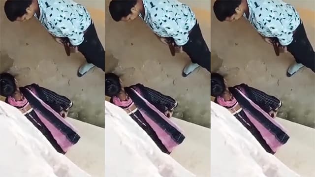 Uncle And Young Girl Hard Riding Behind Bus Stop MMS